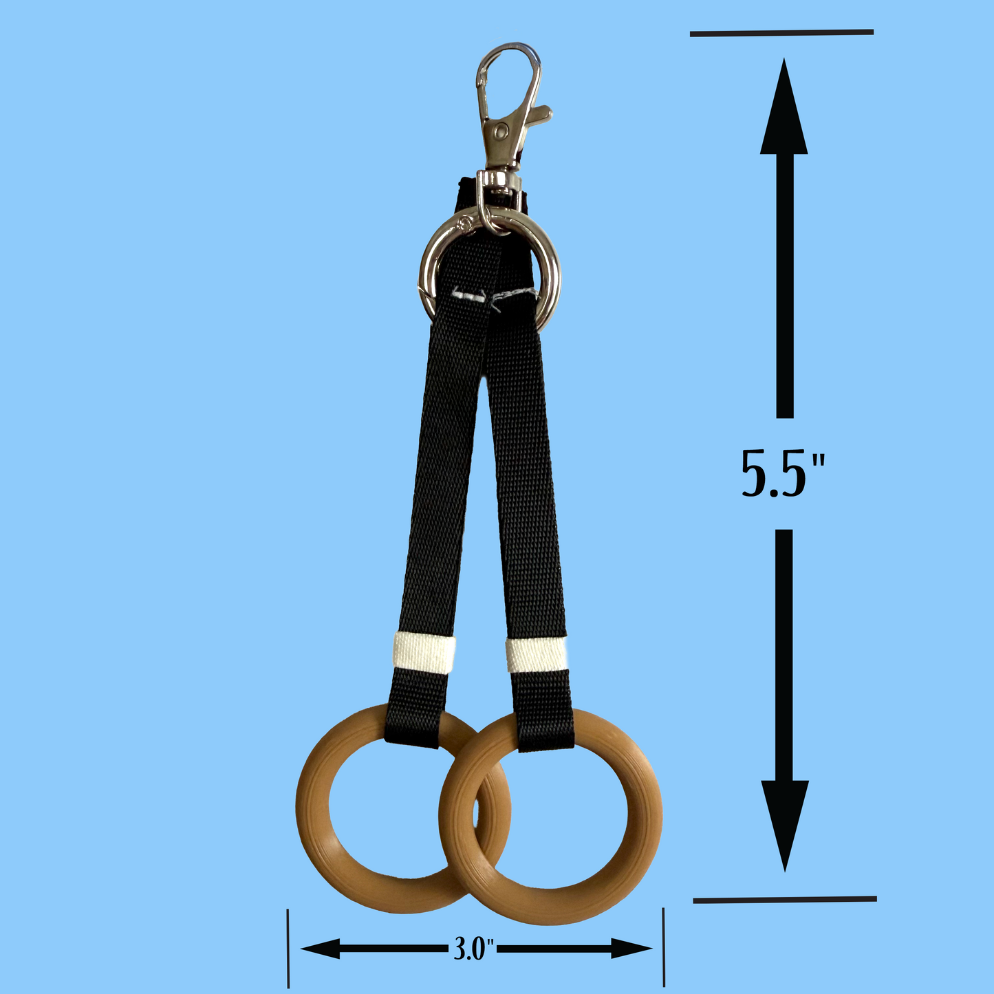 Men’s Gymnastics Rings Keychain – 3D Printed, Handmade, Personalized Gift